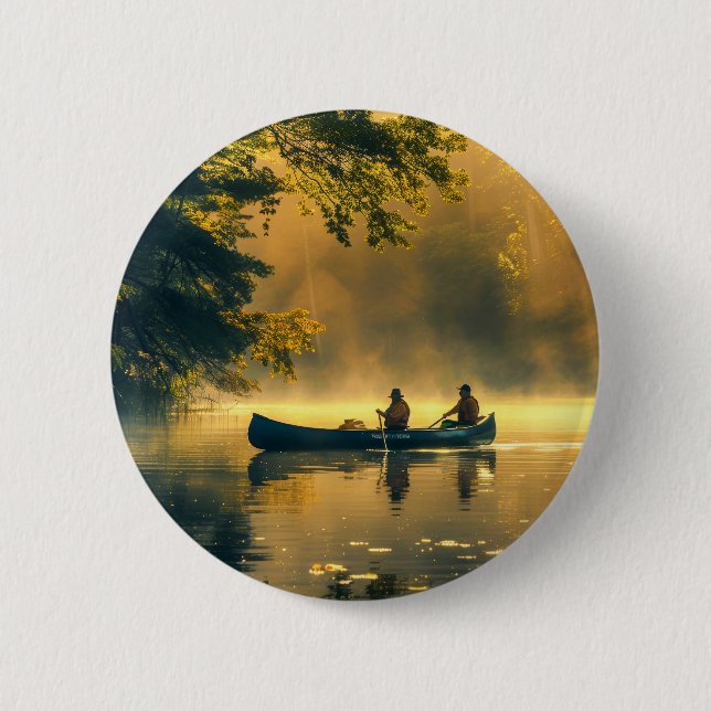 Canoe in a River 2 Inch Round Button (Front)