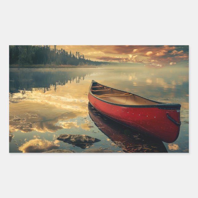 Canoe in a River Sticker (Front)