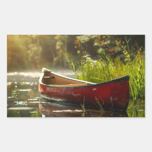 Canoe in a River Sticker