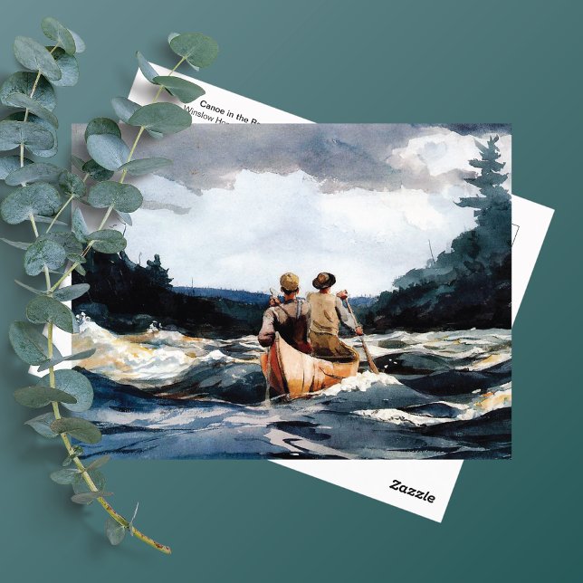 Canoe in the Rapids Winslow Homer Postcard (Creator Uploaded)