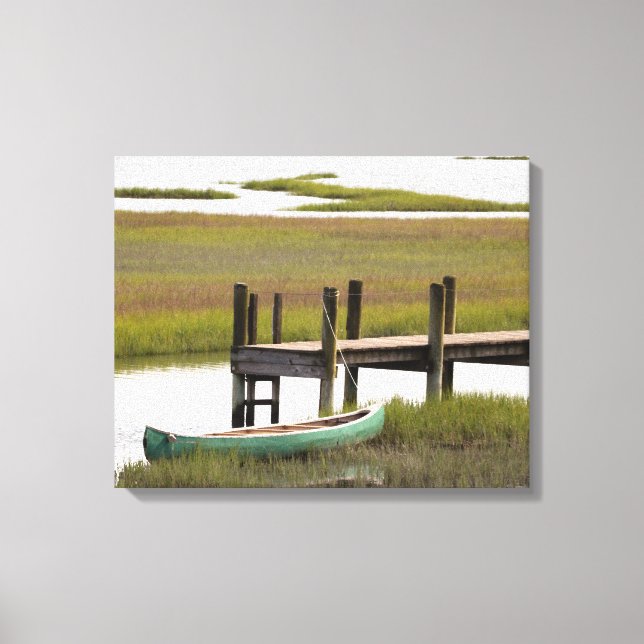Canoe in water canvas print (Front)