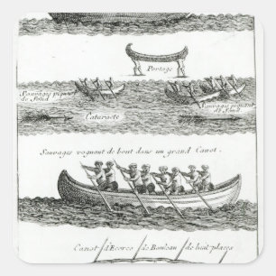 Canoe of the Iroquois Square Sticker
