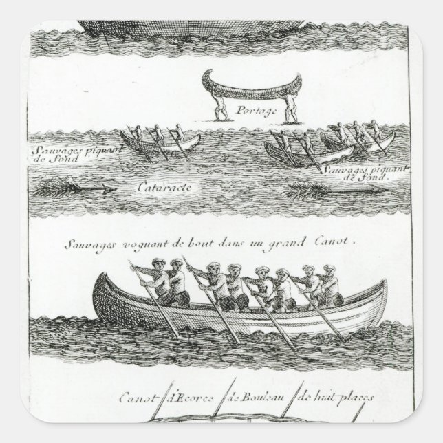 Canoe of the Iroquois Square Sticker (Front)