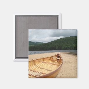 Canoe on Beach by Lake Magnet