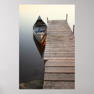 canoe on crystal clear lake - Customized Poster