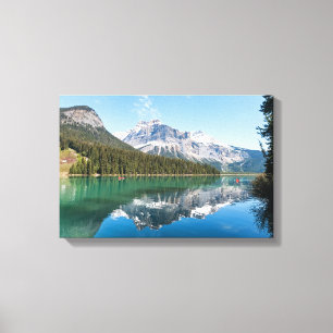 Canoe on famous Emerald Lake - Yoho NP, Canada Canvas Print