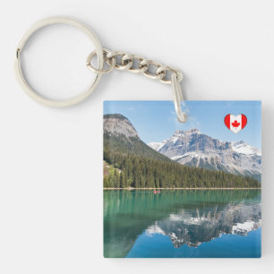 Canoe on famous Emerald Lake - Yoho NP, Canada Keychain