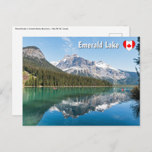 Canoe on famous Emerald Lake - Yoho NP, Canada Postcard