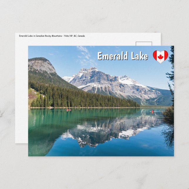 Canoe on famous Emerald Lake - Yoho NP, Canada Postcard (Front/Back)