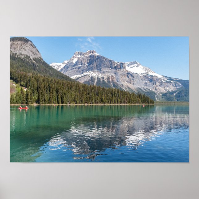 Canoe on famous Emerald Lake - Yoho NP, Canada Poster (Front)