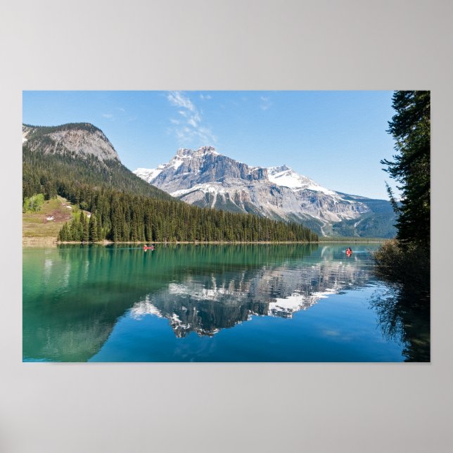 Canoe on famous Emerald Lake - Yoho NP, Canada Poster (Front)