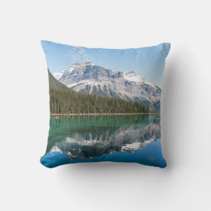 Canoe on famous Emerald Lake - Yoho NP, Canada Throw Pillow