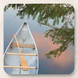 Canoe on lake at sunset, Canada Coaster