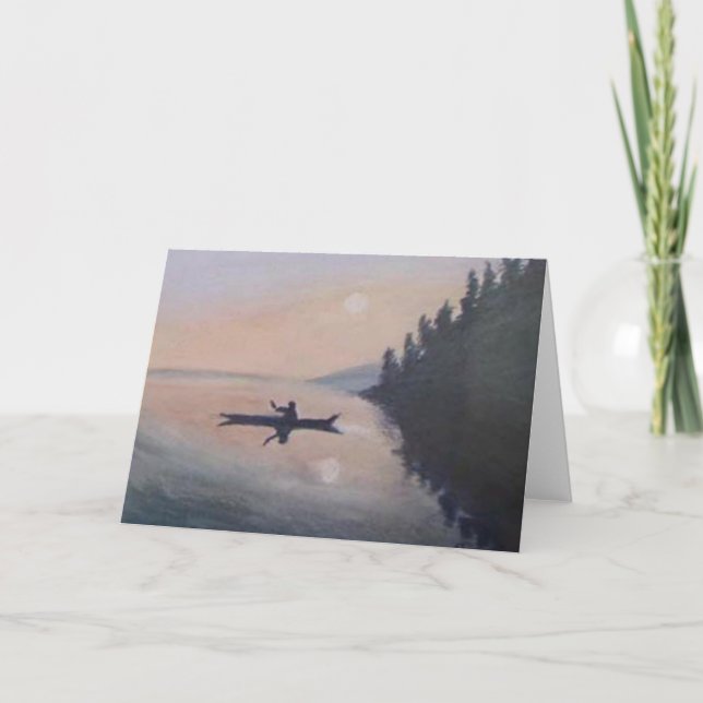 Canoe on Peaceful Lake Card (Front)