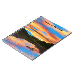 Canoe On Sunset Lake Notebook