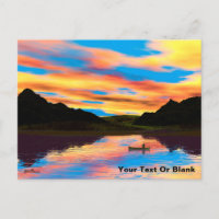 Canoe On Sunset Lake