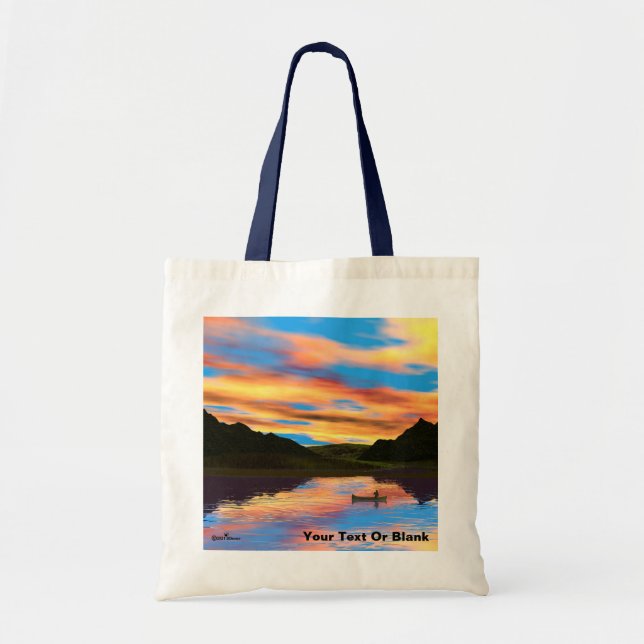 Canoe On Sunset Lake Tote Bag (Front)