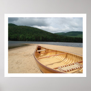 Canoe on the Beach Poster