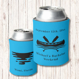 Canoe on Water Lake Bachelor Weekend Can Cooler