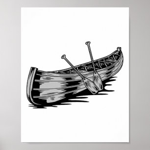Canoe Paddle Funny Canoeing Kayaking Boating Boat  Poster