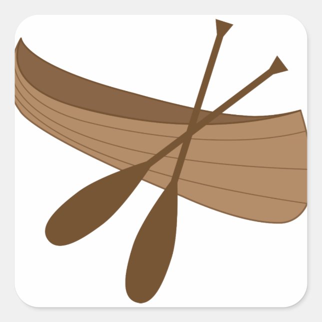 Canoe & Paddles Square Sticker (Front)