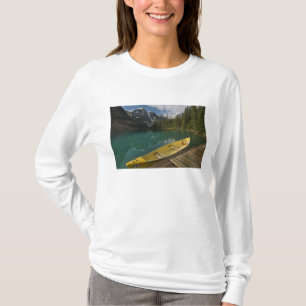 Canoe parked at a dock along Moraine Lake, Banff T-Shirt