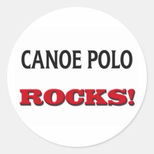 Canoe Polo Rocks Classic Round Sticker