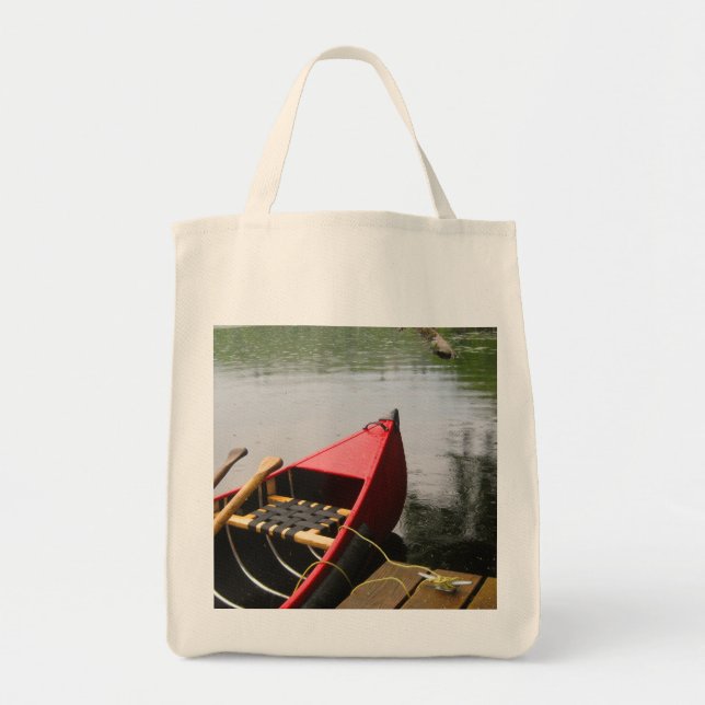 Canoe Red Boat Tote Bag (Front)