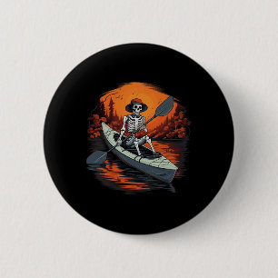 Canoe Skeleton Funny Kayaking Canoeing Halloween K 2 Inch Round Button