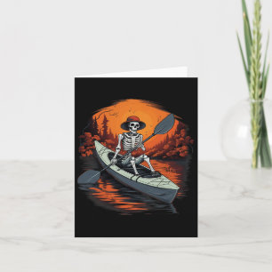 Canoe Skeleton Funny Kayaking Canoeing Halloween K Card