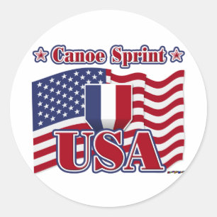 Canoe Sprint USA Classic Round Sticker
