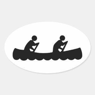 Canoe Stick Man Logo Oval Sticker