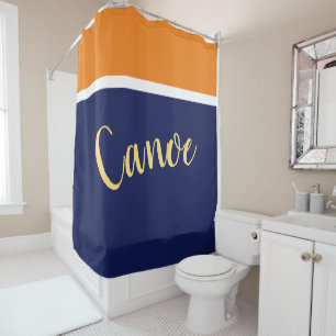 CANOE Stylish Navy Blue White Orange Colour Block