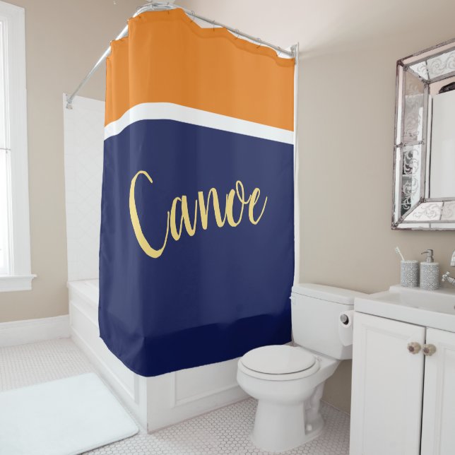 CANOE Stylish Navy Blue White Orange Colour Block (In Situ)