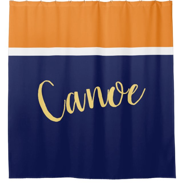CANOE Stylish Navy Blue White Orange Colour Block (Front)
