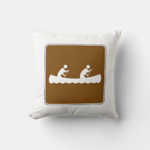 Canoe Symbol Sign Throw Pillow