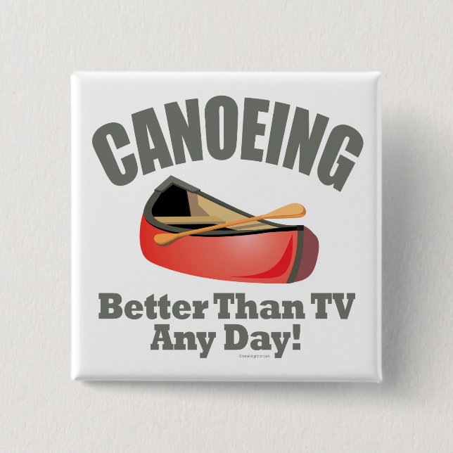 Canoeing 2 Inch Square Button (Front)