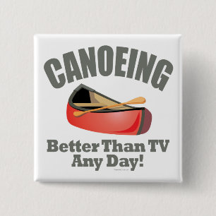 Canoeing 2 Inch Square Button