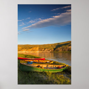 Canoeing Along The White Cliffs Of Missouri Poster