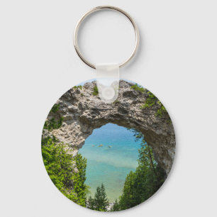 Canoeing At Arch Rock Keychain