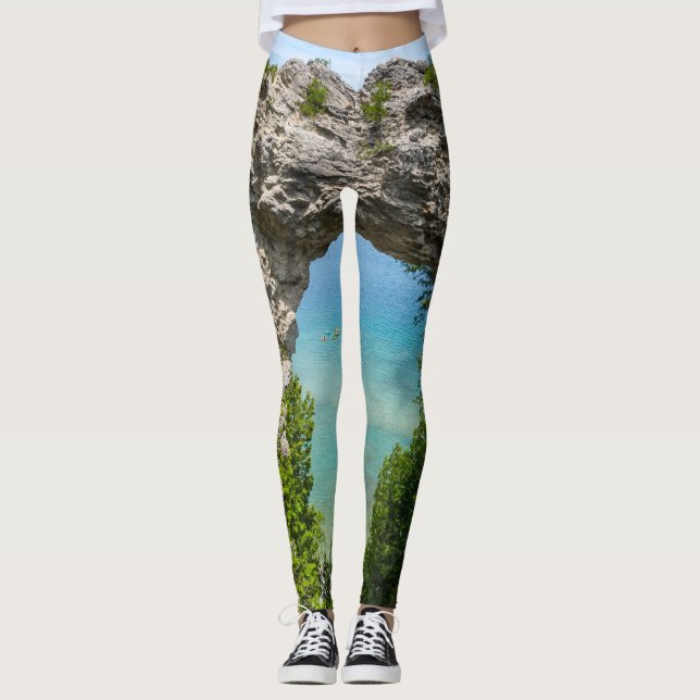 Canoeing At Arch Rock Leggings (Front)