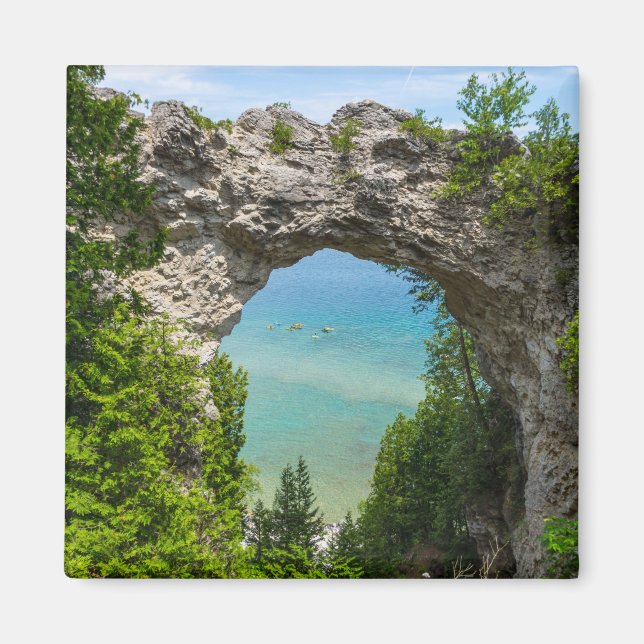 Canoeing At Arch Rock Magnet (Front)