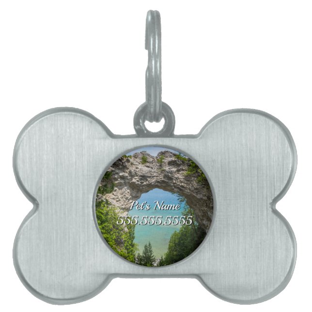 Canoeing At Arch Rock Pet ID Tag (Front)