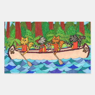 Canoeing Cats Sticker