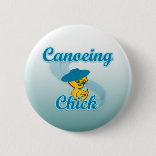Canoeing Chick #3 2 Inch Round Button