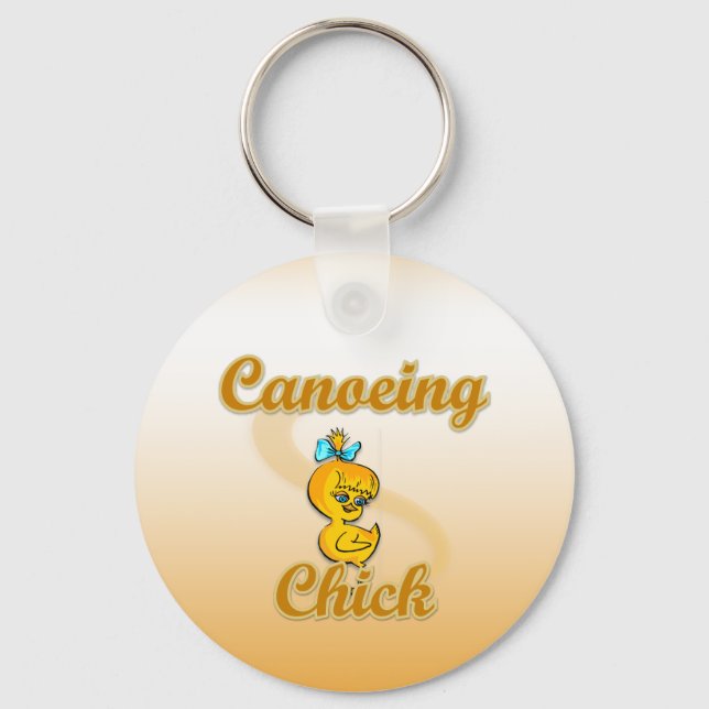 Canoeing Chick Keychain (Front)