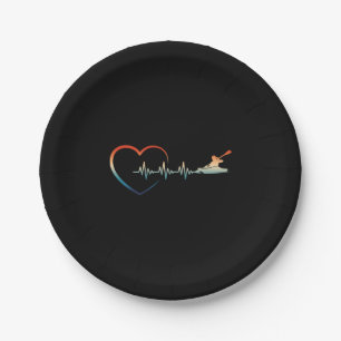 Canoeing Heartbeat Kayaking Paper Plate
