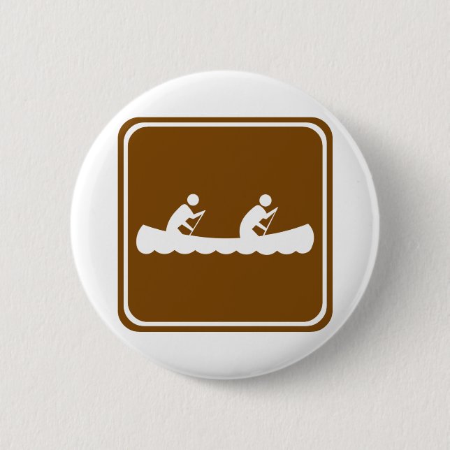 Canoeing Highway Sign 2 Inch Round Button (Front)