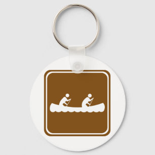 Canoeing Highway Sign Keychain