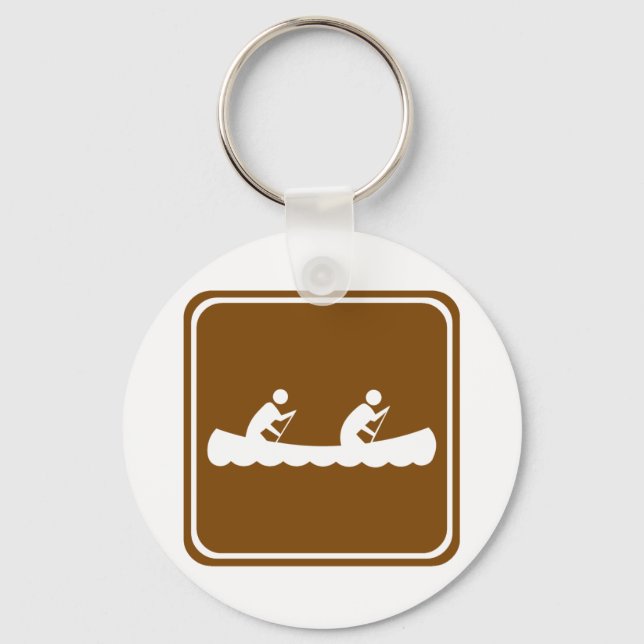 Canoeing Highway Sign Keychain (Front)